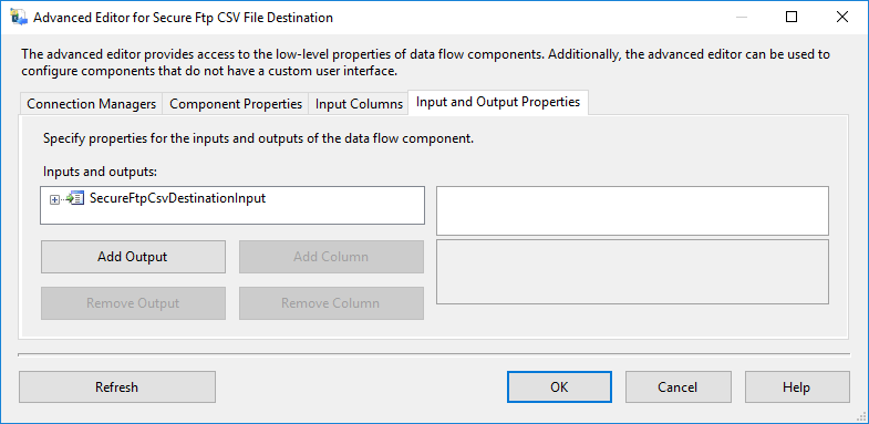 SSIS Secure FTP CSV File Connection - Setting UI