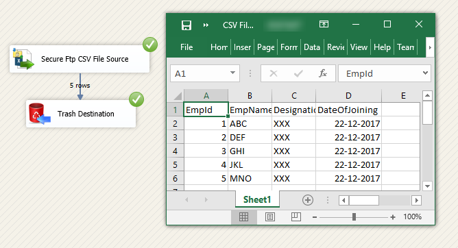 SSIS Secure FTP CSV File Source - Execute