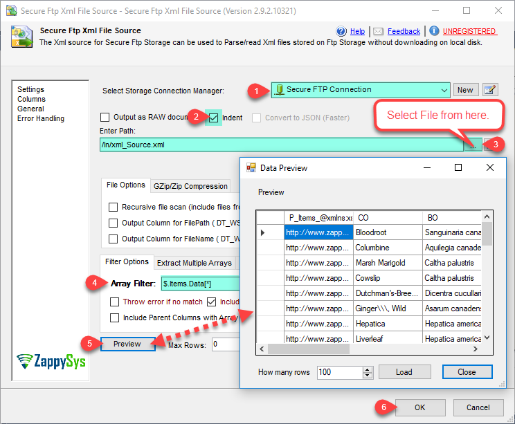SSIS Secure FTP XML File Source - Configure