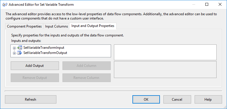 SSIS Set Variable Transform - Setting UI
