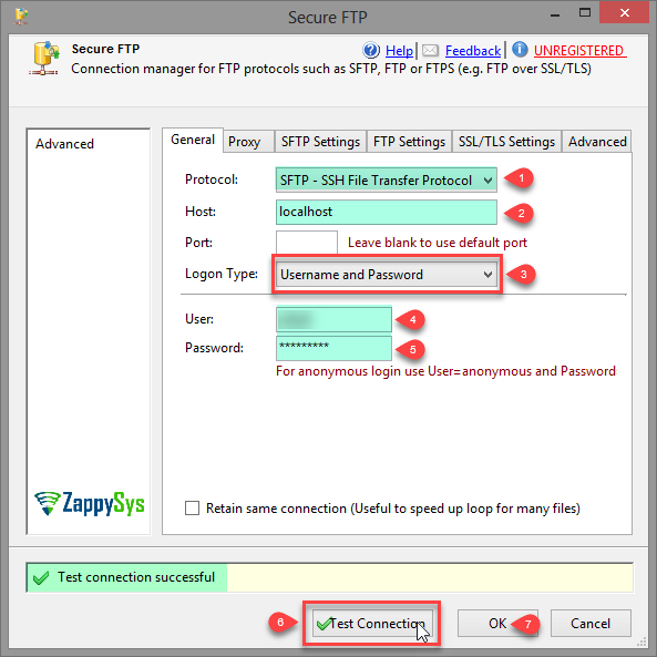 SFTP Task Operations - Connection