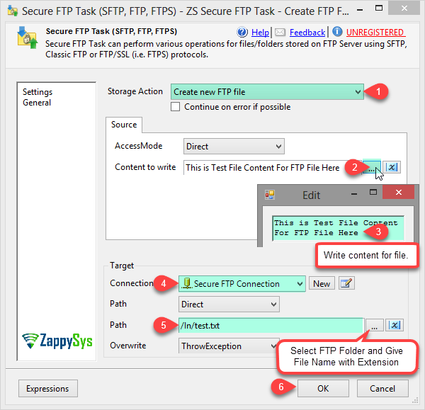 ssis-sftp-ftp-create-new-file-write-content