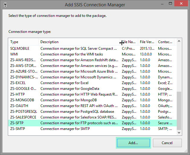 SFTP Task Operations - Connection