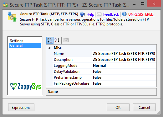 ssis-sftp-ftp-delete-files - Setting UI