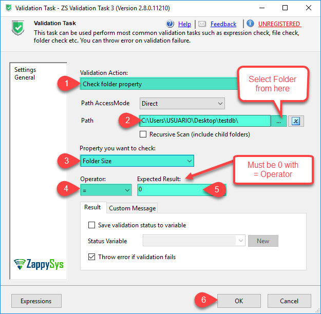 SSIS Validation Task - Validate for folder content or size