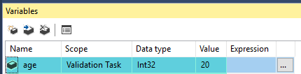 SSIS Validation Task - Create Variable