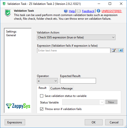 SSIS Validation Task - Setting UI