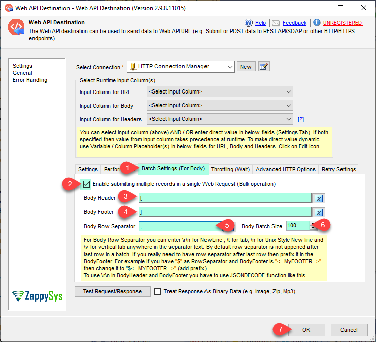 SSIS Web API Destination - Configure Batch Size