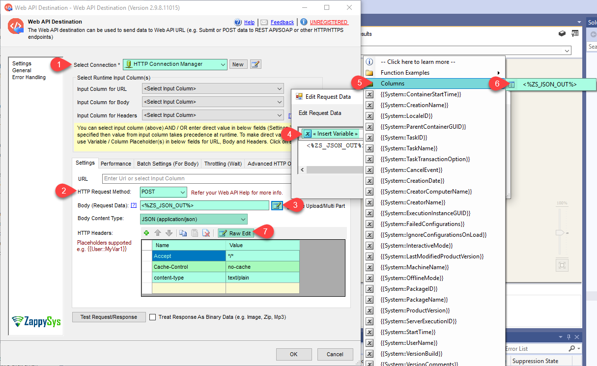 SSIS Web API Destination - Configure