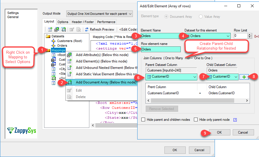 XML File Destination - Add/Edit Document Array