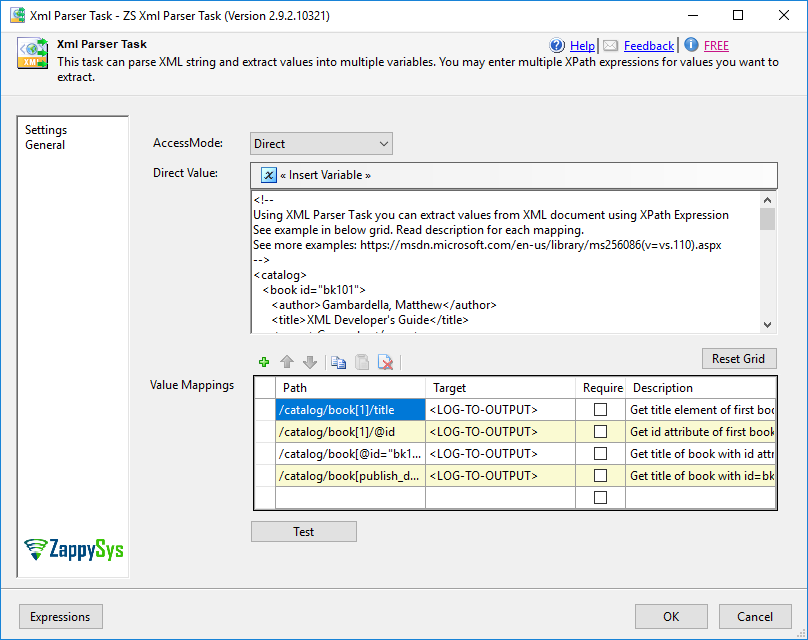 SSIS XML Parser Task - Setting UI