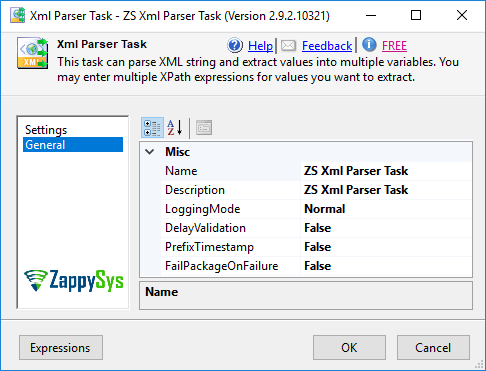 SSIS XML Parser Task - Setting UI