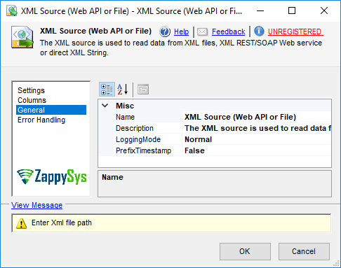 SSIS XML Source - Setting UI