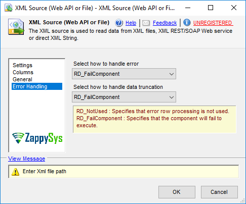 SSIS XML Source - Setting UI
