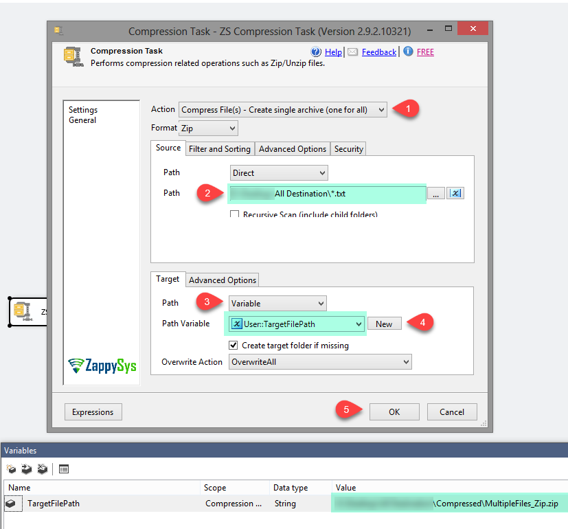 SSIS Zip File Task - Gzip, Unzip, Compress multiple files and folders